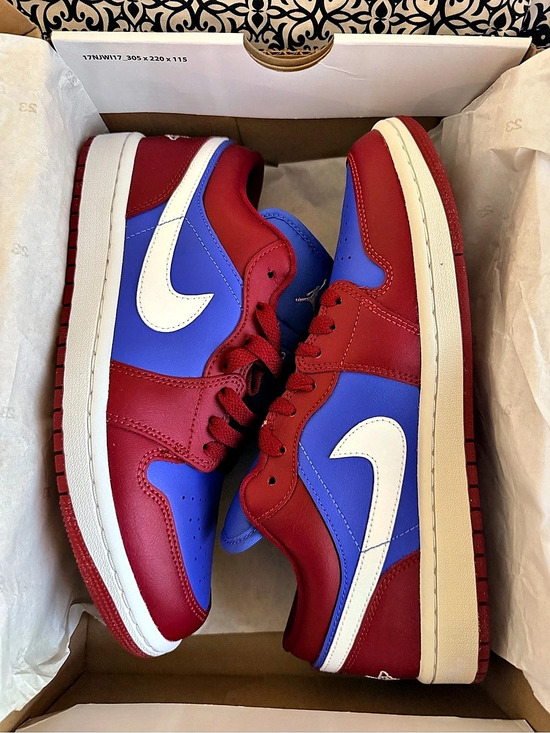 Nike Shoes - Nike Air Jordan 1 Women’s Low Pomegranate Medium Blue Sneakers US 9